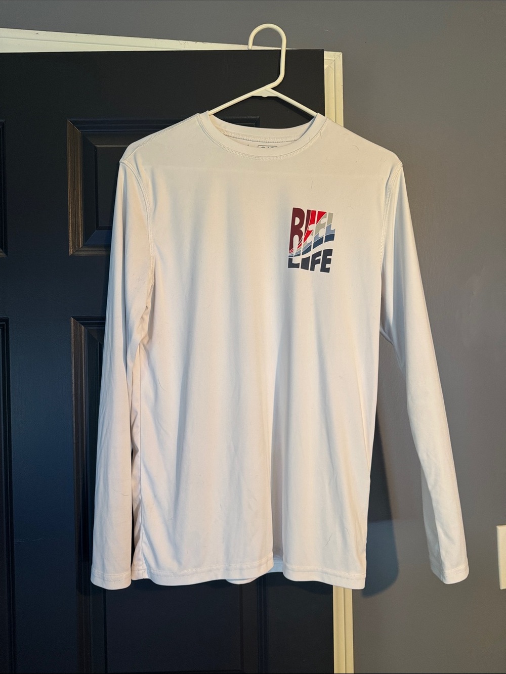 Reel Life Men's White Long-Sleeve Performance Tee